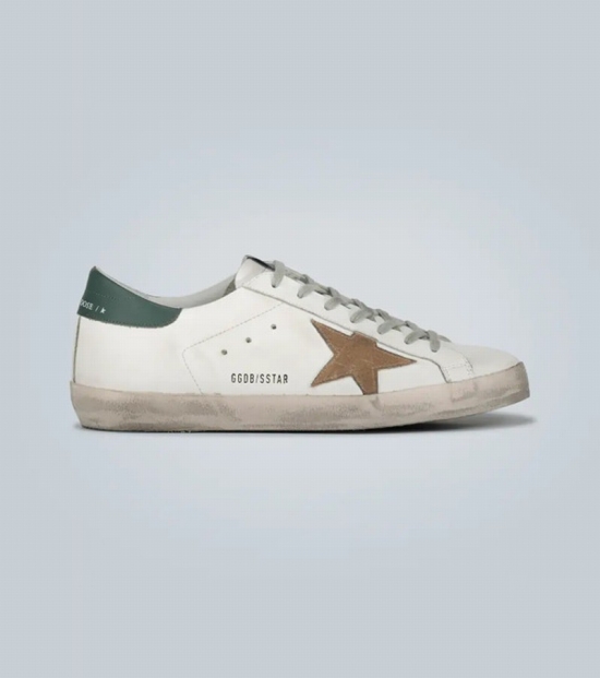 Superstar Distressed Leather And Suede Sneakers In White