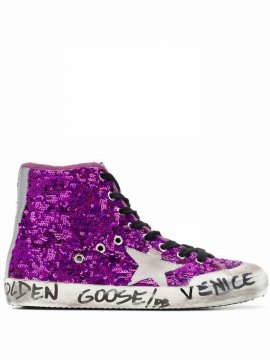 Sequined Venice Sneakers In Purple