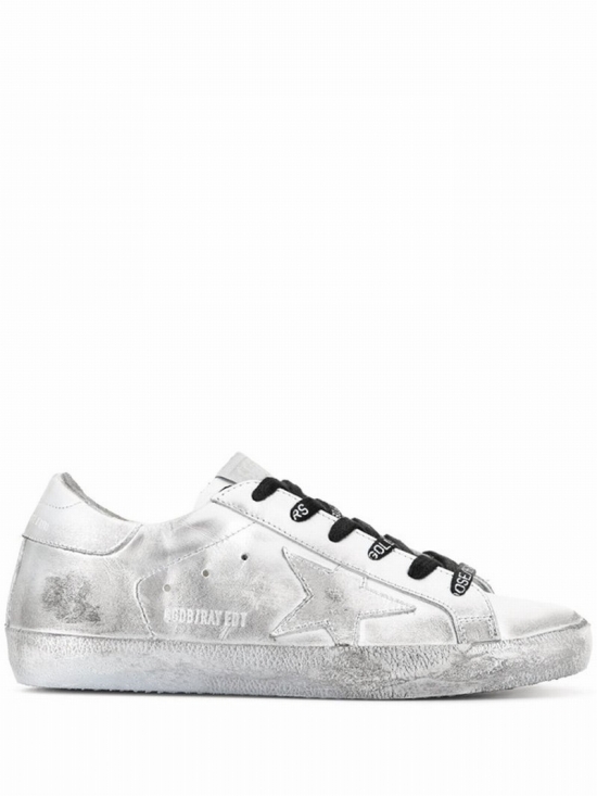 Distressed-effect Sneakers In Silver