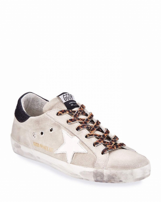 Superstar Suede And Leopard Sneakers In Ice Suede Leopard