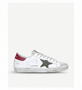 Superstar Leather Trainers In White/red