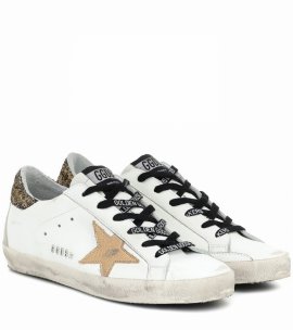 Superstar Leather Sneakers In White Leather-cocco Glitter Go