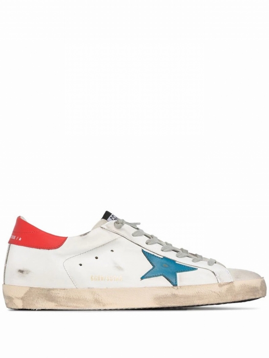 White & Blue Superstar Sneakers