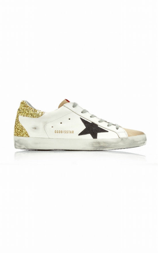 Superstar Glitter-detail Leather Sneakers In Multi