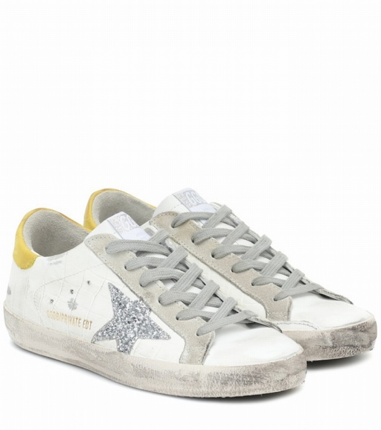 Superstar Leather Sneakers In Lnc-white Cocco Leather-white