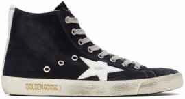 Francy Distressed Leather-trimmed Suede High-top Sneakers In Black