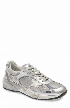 Dadstar Metallic Sneaker In Silver/ White