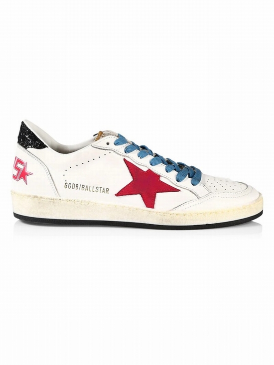 Ball Star Sneakers In White Leather