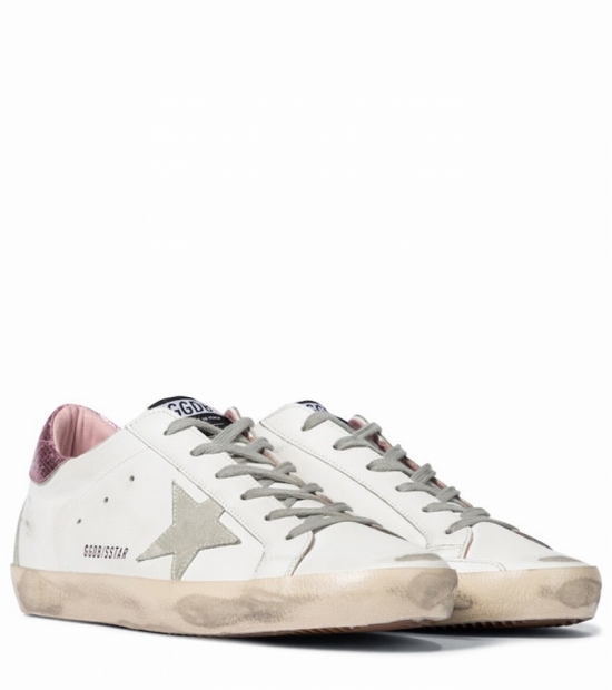 Superstar Leather Sneakers In White/ice/pink