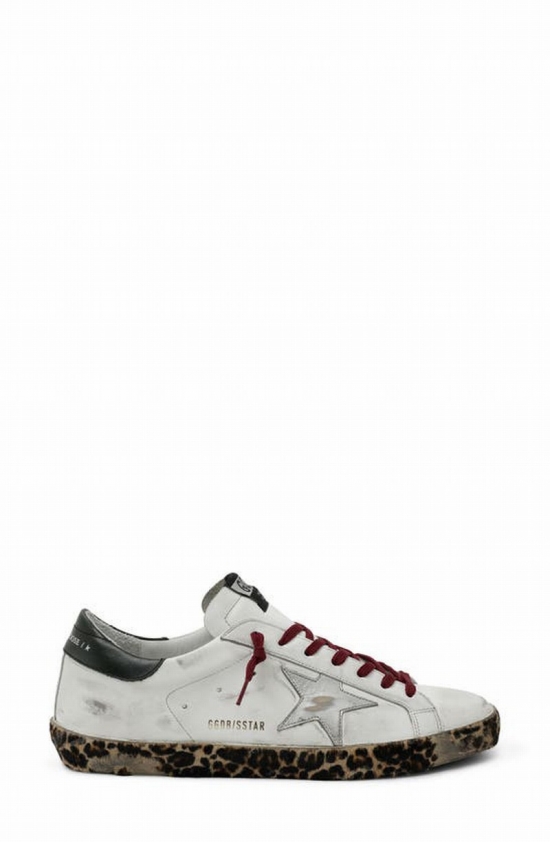 Men's Super Star Cheetah-print Calf Hair Sole Low-top Sneakers In White/silver/army