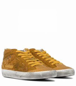 Mid Star Corduroy High-top Sneakers In Yellow