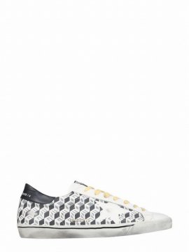 Super-star Cube Print Sneakers In Bianco