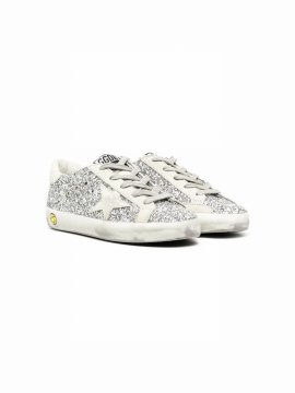 Babies' Superstar Glitter Low-top Sneakers In Silver