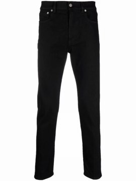 Happy High-rise Slim-fit Jeans In Black