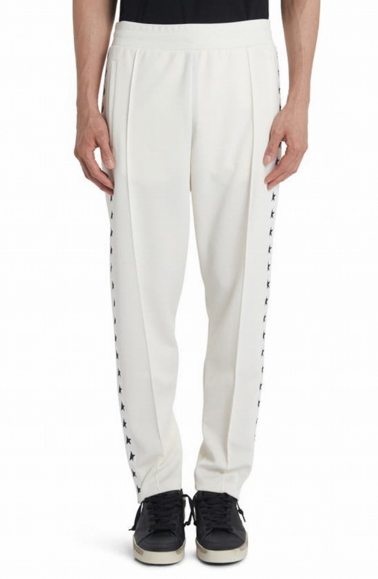 Star-trim Tailored Track Pants In Papyrus/black