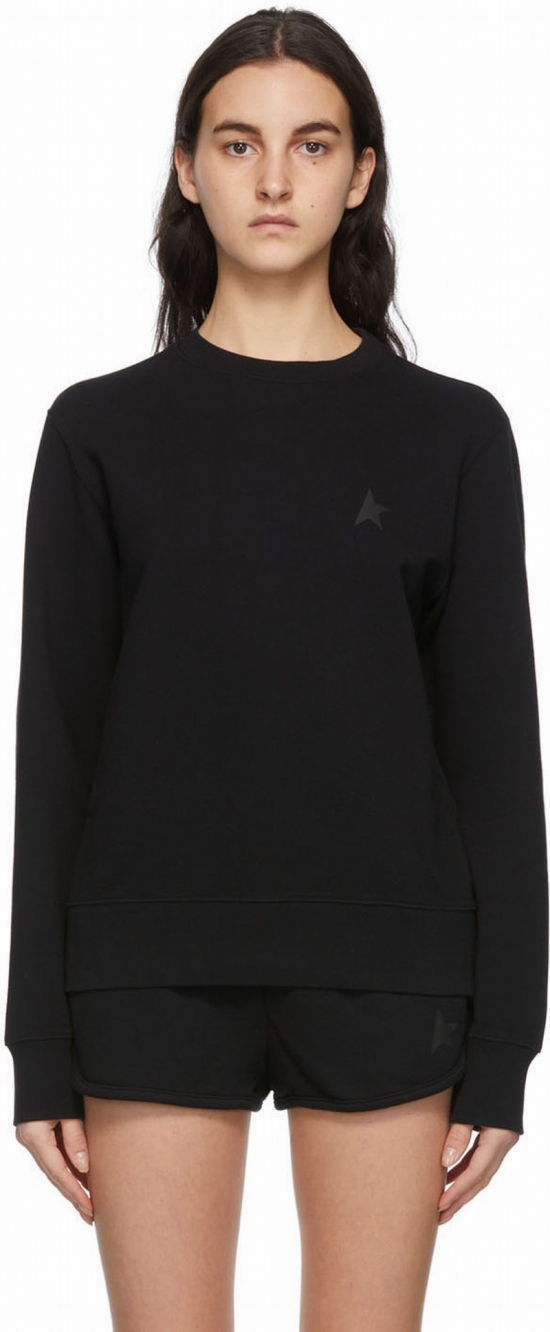 Cotton Sweatshirt With Tone-on-tone Logo Detail In 90100 Black