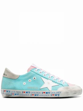 Super-star Distressed-effect Sneakers In Blue