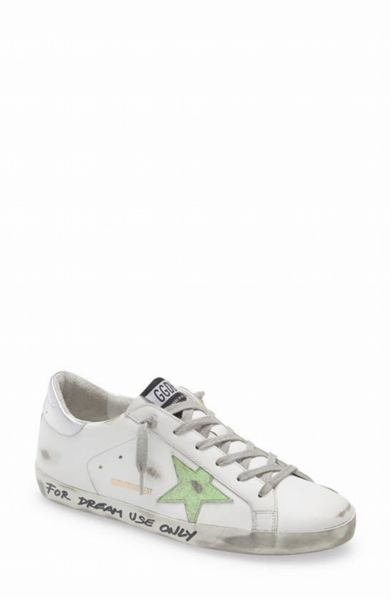 Super-star Sneaker In White Leather/ Distressed Fluo