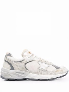 Running Dad Net And Suede Upper Leather Star And H In White