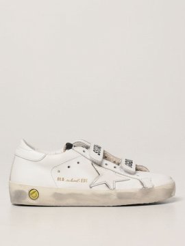 Kids' White Old School Leather Sneakers