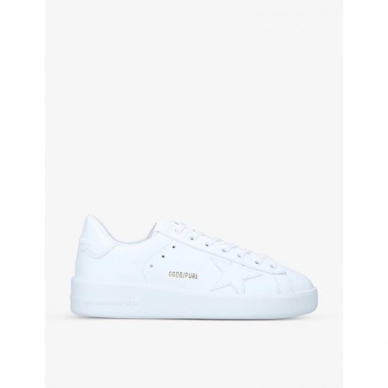 Women's White Women's Pure Star Star-embroidered Leather Trainers