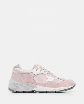 Star Dad Mixed Leather Running Sneakers In Pink