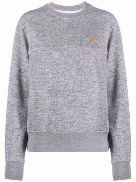 Melange Gray Athena Star Collection Sweatshirt With Gold Star On The Front In Grey M??lange/gold