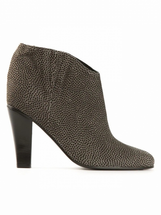 Micro Dot Printed Ankle Boots In Grey