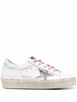 Star-patch Lace-up Sneakers In Weiss