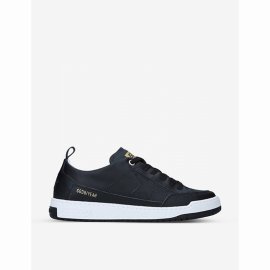 Men's Black Men's Yeah Logo-print Leather Trainers