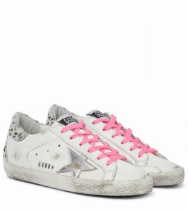 Superstar Leather Sneakers In White/silver/white