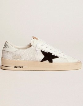 Stardan Mixed Media Sneaker In White/ Black