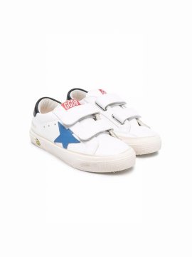Kids' Star-patch Touch-strap Sneakers In White