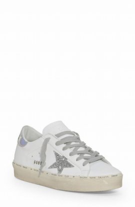Hi Star Metallic Platform Sneaker In White/ Silver