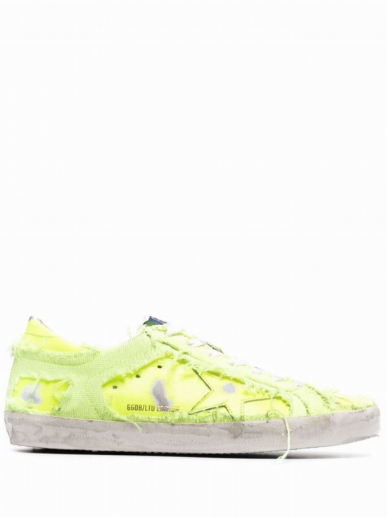 Super-star Exposed-seam Sneakers In Yellow