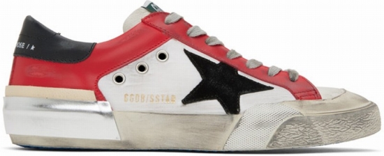 Red & White Super-star Penstar Low-top Sneakers