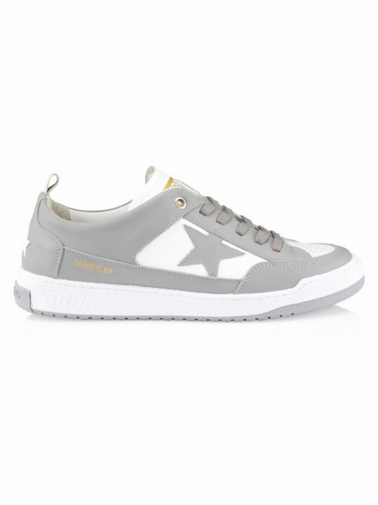 Star Leather Low-top Sneakers In Grey White