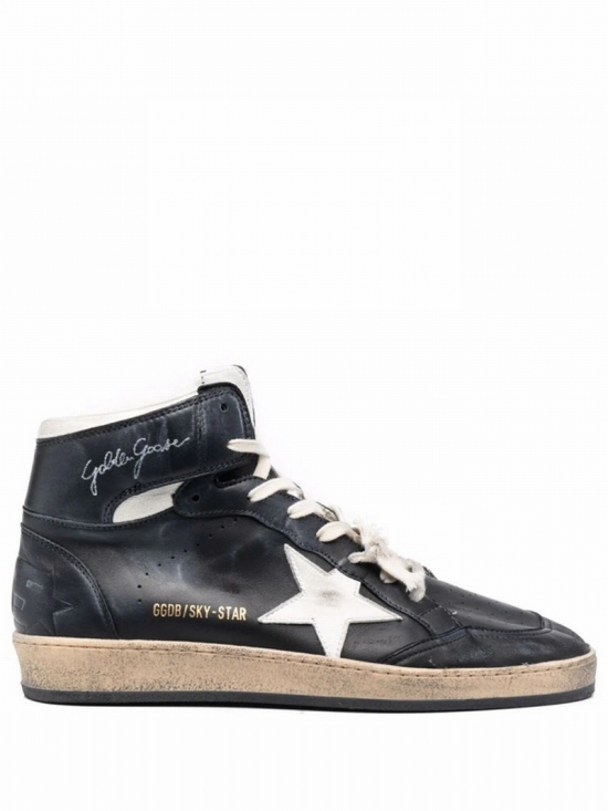 Black High-top Lace-up Sneakers In Nero