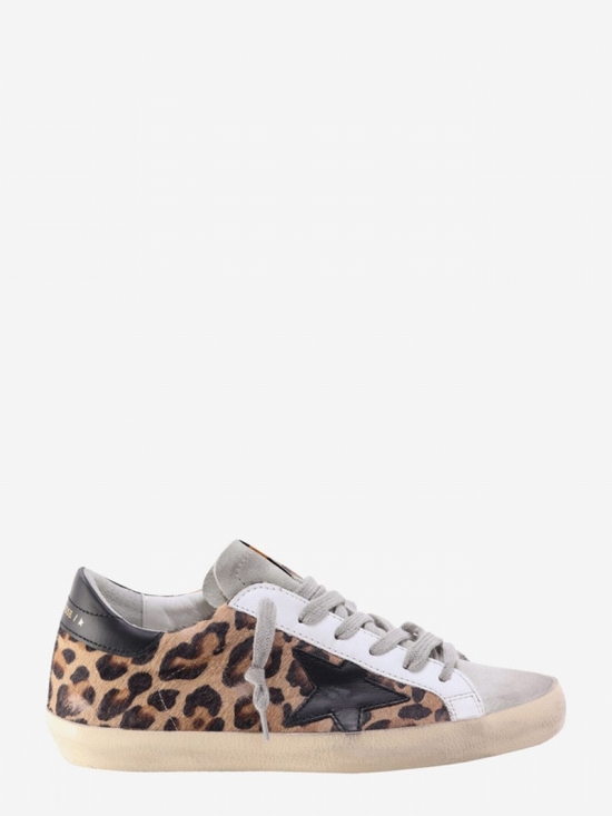 Superstar Sneakers In Animalier Pony Skin In Beige