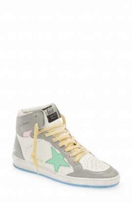 Sky-star High Top Sneaker In White/ Grey/ Aquamarine/ Pink