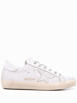 Star-patch Lace-up Sneakers In Weiss