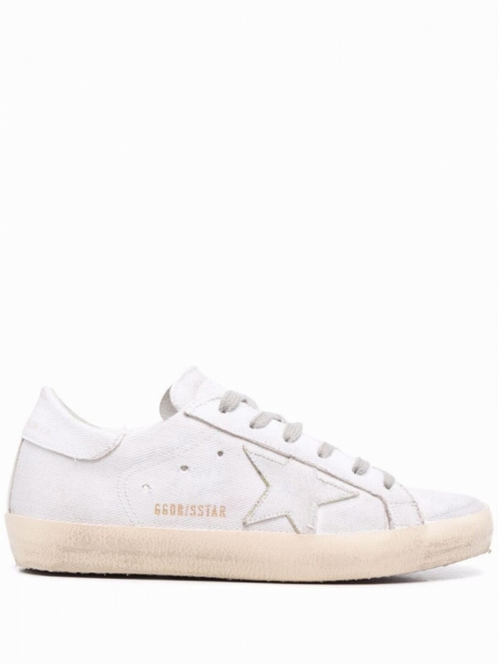 Star-patch Lace-up Sneakers In Weiss