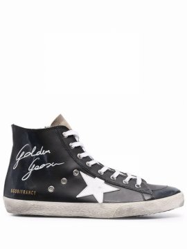 Star-patch Lace-up Sneakers In Black