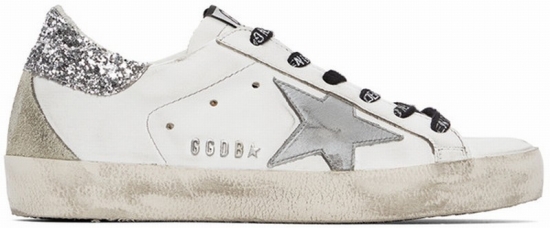 White & Silver Super-star Classic Sneakers In White/silver