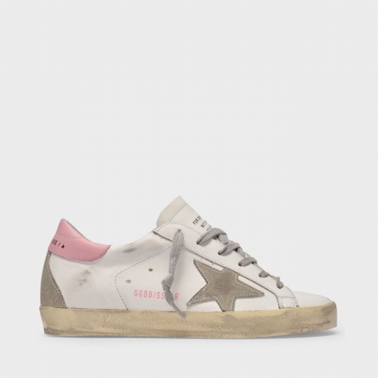 Sneakers Super Star Aus Weissem Und Rosa Leder In White