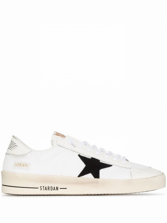 Stardan 10283 Logo-embossed Leather And Mesh Low-top Trainers In White