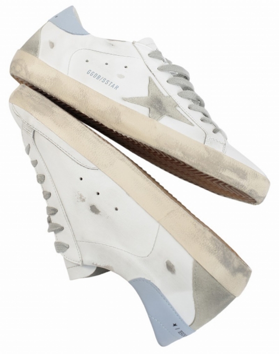 Superstar Distressed Leather And Suede Sneakers In White