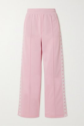 Webbing-trimmed Piqu?? Track Pants In Pink