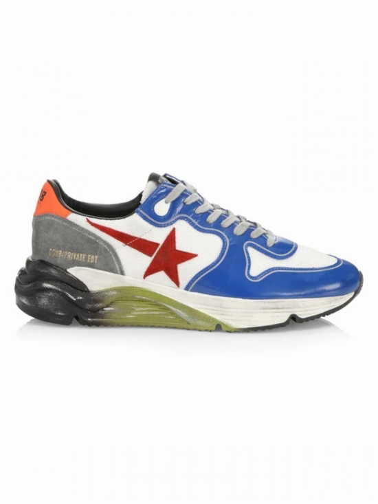 Leather Star Low-top Running Sneakers In Multi Metallic