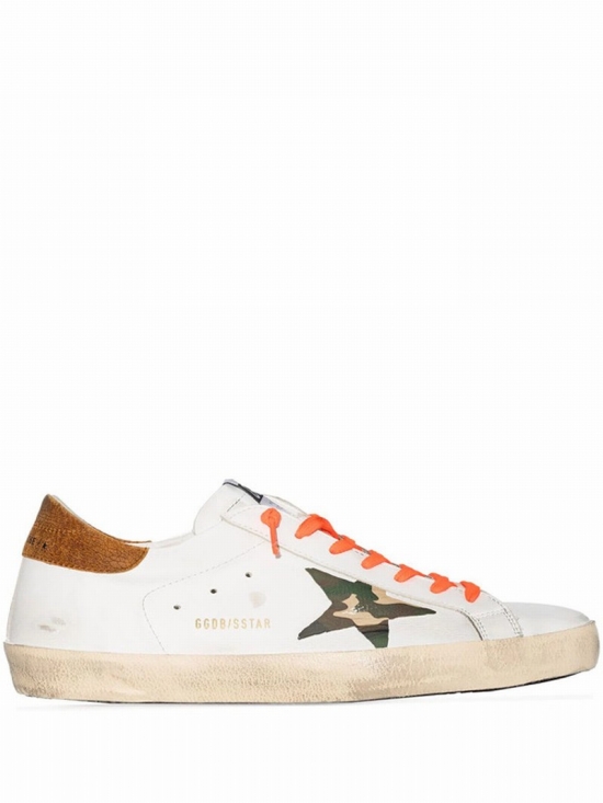 White Super-star Camouflage Print Leather Sneakers